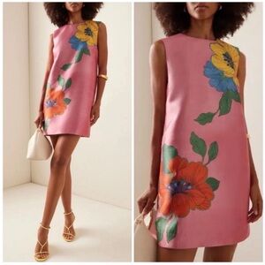 Alemais Piato Floral Mini Shift Dress Pink
